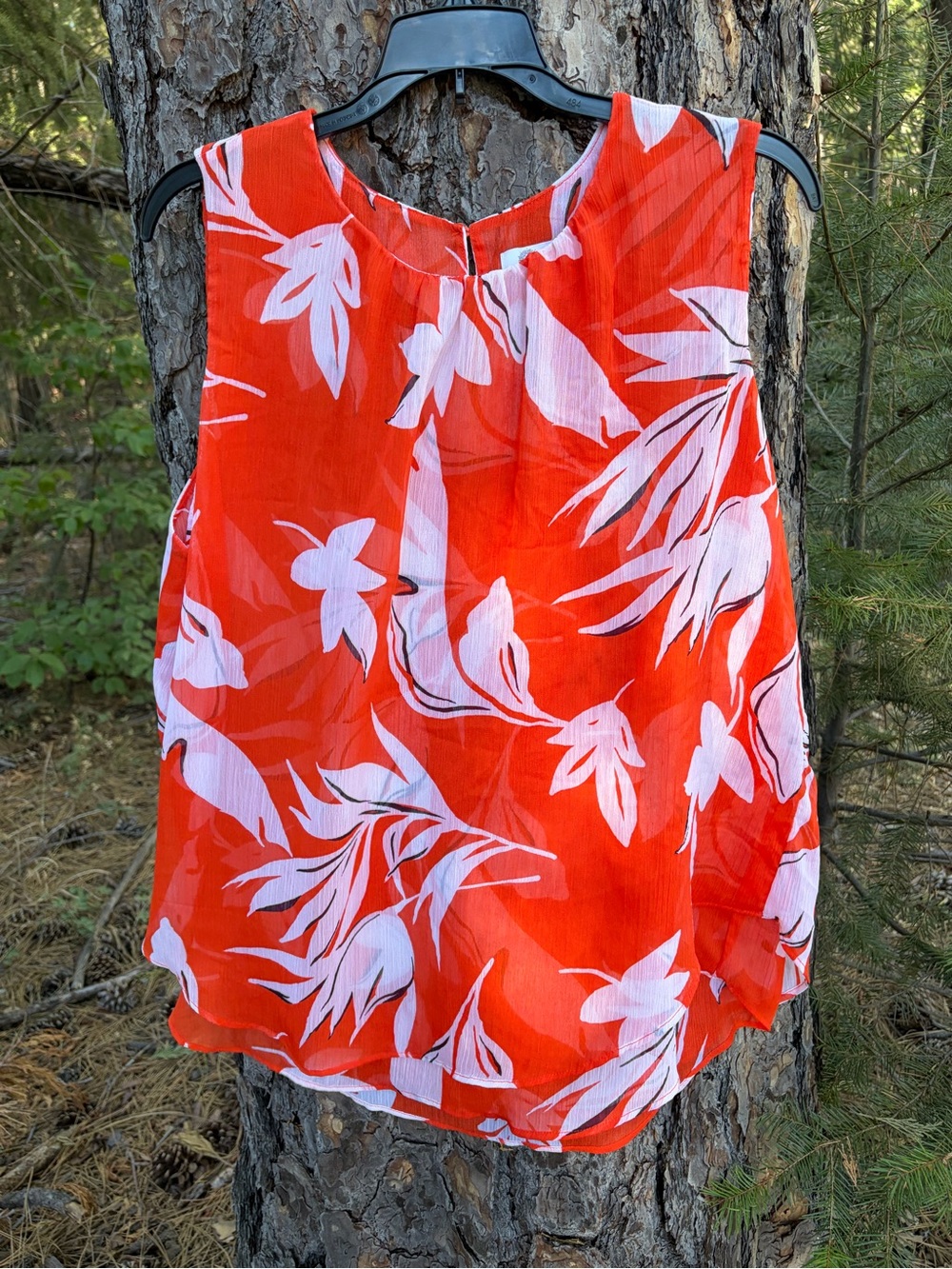 Sleeveless Red Floral Print Camisole